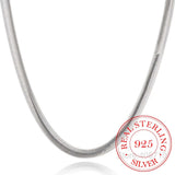 925 Sterling Silver 6mm Flat Snake Chain Necklace