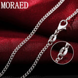 925 Silver 2mm Side Chain Necklace for Women Men