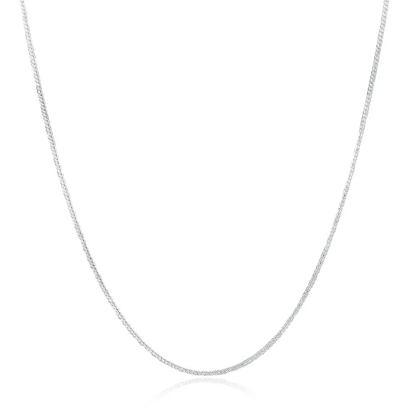 925 Silver Side Chain 2mm Necklace for Women Men