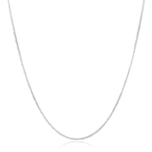 925 Sterling Silver 2MM Full Sideways Chain Necklace