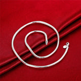 925 Silver 3mm Snake Chain Necklace For Wedding Jewelry