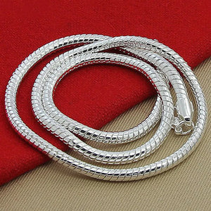 925 Silver 3mm Snake Chain Necklace For Wedding Jewelry