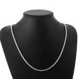 925 Sterling Silver Hemp Rope Chain Necklace 4MM