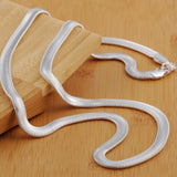 925 Silver 6mm Flat Snake Chain Necklace 16-24 Inch