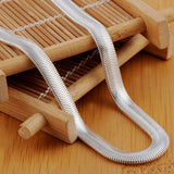 925 Silver 6mm Flat Snake Chain Necklace 16-24 Inch