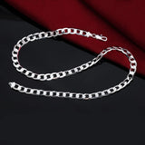 925 Silver 6mm Sideways Necklace Wedding Charm Jewelry