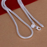925 Silver 3mm Snake Chain Necklace Wedding Engagement