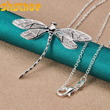 925 Silver Dragonfly Pendant Necklace 16-30 Inch Chain
