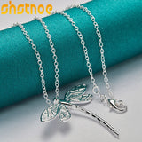 925 Silver Dragonfly Pendant Necklace 16-30 Inch Chain