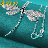 925 Silver Dragonfly Pendant Necklace 16-30 Inch Chain