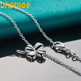 925 Silver 16-30" Clover Flower Pendant Necklace Women Wedding Charm Jewelry