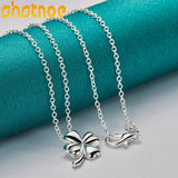 925 Silver 16-30" Clover Flower Pendant Necklace Women Wedding Charm Jewelry