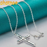 925 Sterling Silver Cross Pendant Necklace 16-30 Inch Chain