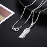 925 Silver Feather Pendant Necklace 16-30 Inch Chain