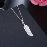 925 Silver Feather Pendant Necklace 16-30 Inch Chain