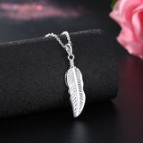 925 Silver Feather Pendant Necklace 16-30 Inch Chain