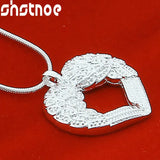 925 Silver 16-30 Inch Chain Heart Love Pendant Necklace