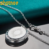 925 Silver Oval Round Photo Frame Pendant Necklace Wedding Charm Jewelry