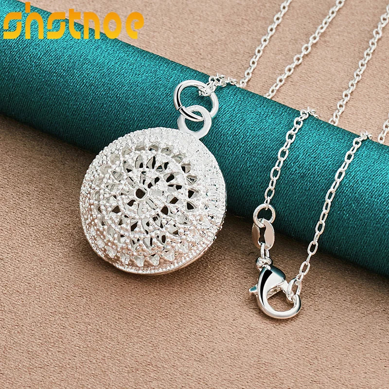 925 Silver 16-30 Inch Chain Pendant Necklace Women Engagement Wedding Gift