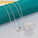 925 Silver 16-30 Inch Chain Pendant Necklace Women Engagement Wedding Gift