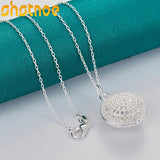 925 Silver 16-30 Inch Chain Pendant Necklace Women Engagement Wedding Gift