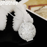 925 Silver Round Photo Frame Pendant Necklace 16-30 Inches Chain