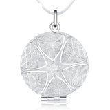 925 Silver Round Photo Frame Pendant Necklace 16-30 Inches Chain