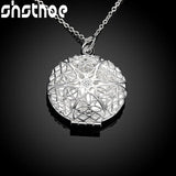 925 Silver Round Photo Frame Pendant Necklace 16-30 Inches Chain
