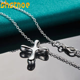925 Silver Cross Pendant Necklace Solid Chain For Women