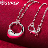 925 Silver Water Droplets Pendant Necklace Wedding Jewelry