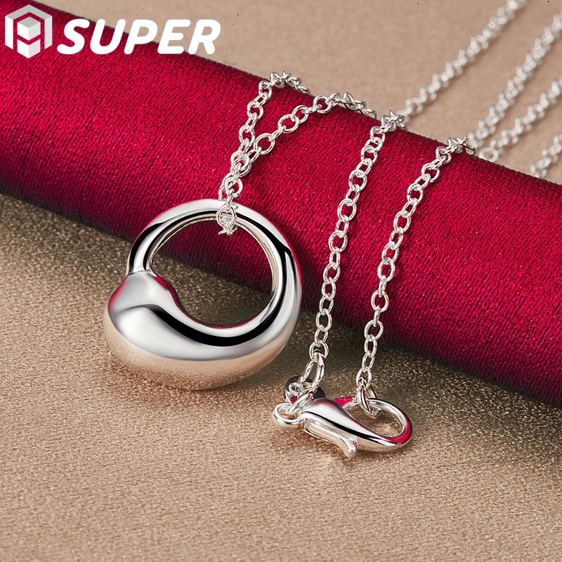 925 Silver Water Droplets Pendant Necklace Wedding Jewelry