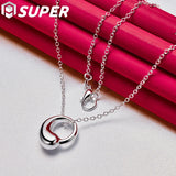 925 Silver Water Droplets Pendant Necklace Wedding Jewelry