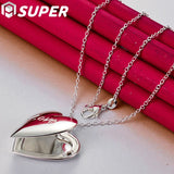 925 Silver Snake Chain Photo Frame Necklace Wedding Jewelry