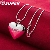 925 Silver Snake Chain Photo Frame Necklace Wedding Jewelry
