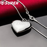 925 Silver Snake Chain Photo Frame Necklace Wedding Jewelry