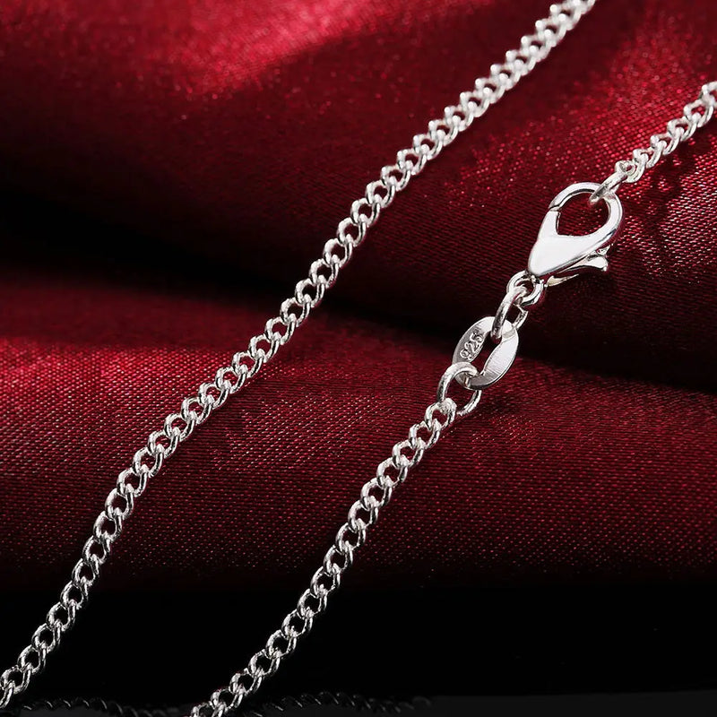 925 Sterling Silver Full Side Chain Necklace 16-30 Inches Men Women