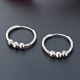 925 Silver 16mm Hoop Earrings Bead Earring Jewelry Gift