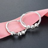 925 Silver 16mm Hoop Earrings Bead Earring Jewelry Gift