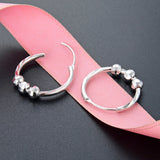 925 Silver 16mm Hoop Earrings Bead Earring Jewelry Gift