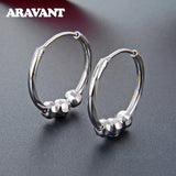 925 Silver 16mm Hoop Earrings Bead Earring Jewelry Gift