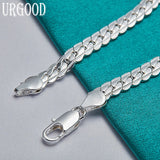 925 Silver 6mm Chain Bracelet for Women Men Party Wedding