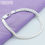 925 Silver 6mm Chain Bracelet for Women Men Party Wedding