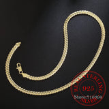 925 Silver 18/20/22/24 Inch 18k 6mm Sideways Chain Necklace Jewelry Gift