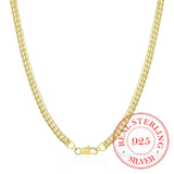925 Silver 18/20/22/24 Inch 18k 6mm Sideways Chain Necklace Jewelry Gift