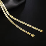 925 Sterling Silver 18/20/24 Inch 18k 6mm Full Sideways Chain Necklace