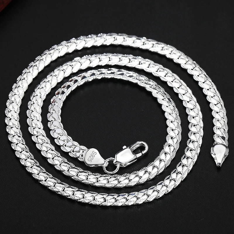 925 Silver Chain Necklace 18-24 Inch 18k Charm Jewelry