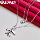 925 Silver Aircraft Plane Pendant Necklace Wedding Charm
