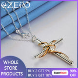 925 Silver Cross Pendant Necklace Chain 18-30 Inch Wedding Fine Jewelry
