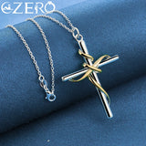 925 Silver Cross Pendant Necklace Chain 18-30 Inch Wedding Fine Jewelry