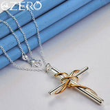 925 Silver Cross Pendant Necklace Chain 18-30 Inch Wedding Fine Jewelry